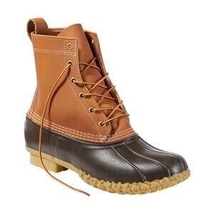 L.L. Bean Leather Rubber Lace Up Waterproof Duck Boots Brown Tan Size Men's 9